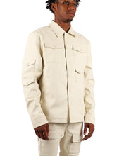 Dillon Beige Over-Sized Pocket Men's Shacket