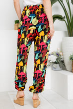 Tripp Black With Colorful Mushroom Print Pants