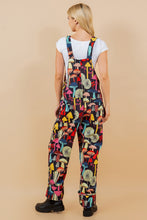 Trippie Black Colorful Mushroom Print Corduroy Overall