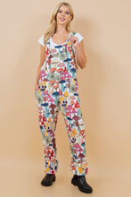 Trippie White Colorful Mushroom Print Corduroy Overall