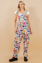 Trippie White Colorful Mushroom Print Corduroy Overall