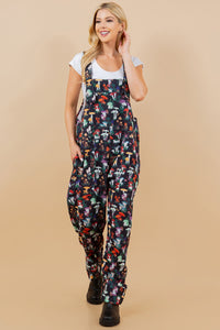 Shroomie Colorful Garden Mushroom Print Corduroy Overall