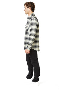 Shane Black and White Ultra Soft Flannel Long Plaid Shirt