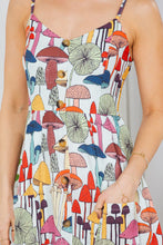 Hippie White Whimsical Mushroom Print Cami Dress