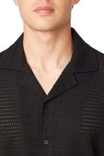 Salvatore Black Men's Textured Short Sleeve Shirt