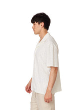 Casanova Men's White Heart Crochet Textured Short Sleeve Shirt