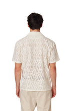 Adolpho White Crochet Textured Button Up Men's Shirt