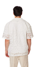 Reynaldo White Paisley Lace Crochet Textured Shirt