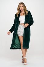 Piper Green Fluffy Full Length Coat