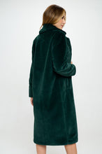 Piper Green Fluffy Full Length Coat