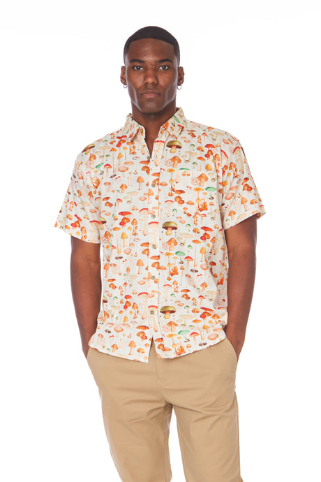 Maverick Mushroom Printed Woven Short Sleeve Shirt