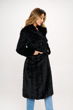 Miranda Black Faux Fur Trendy Trench Coat