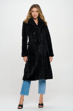 Miranda Black Faux Fur Trendy Trench Coat