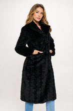 Miranda Black Faux Fur Trendy Trench Coat