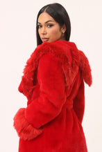 Destiny One-Size Oversized Red Faux Fur Full Length Coat