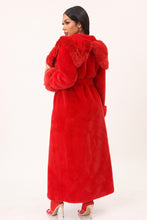 Destiny One-Size Oversized Red Faux Fur Full Length Coat