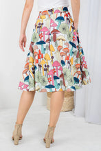 Truffle White Multi Mushroom Print Swing Skirt