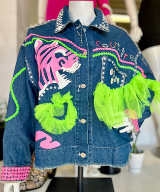 Portia You’re Amazing Oversize Denim Art Jacket