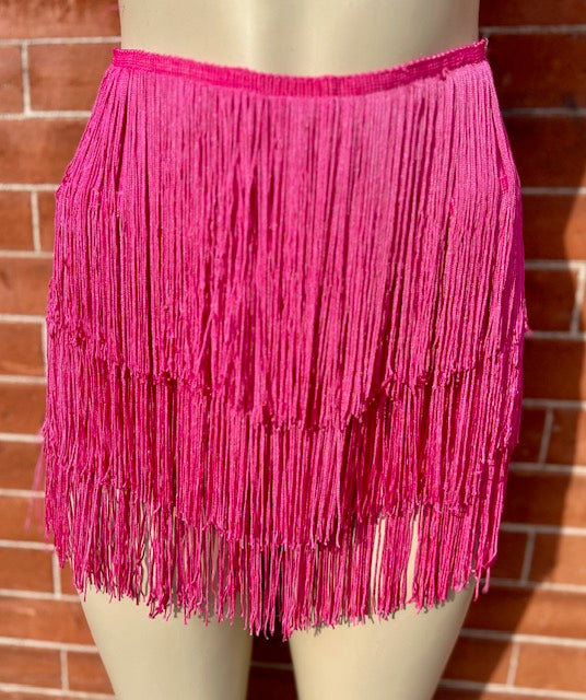 Avery Hot Pink Mini Fringe Skort