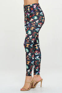 Enoki Garden Mushroom Print Leggings