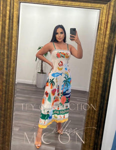 Paradise Colorful Printed Long Dress