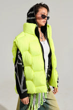 Betty Neon Yellow Weave Puffer Vest