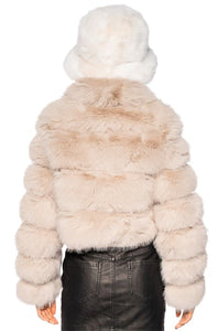 Khloe Beige Faux Fur Coat