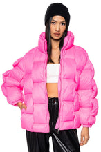 Rachel Weaved Oversized Pink Puffer