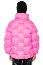 Rachel Weaved Oversized Pink Puffer