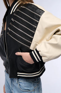 Eliza Zippered Up Bomber Jacket