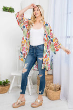 Kinoko White Colorful Mushroom Print Kimono