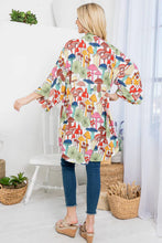 Kinoko White Colorful Mushroom Print Kimono