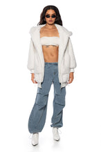 Kristen Plush Faux Fur Longline Hoodie