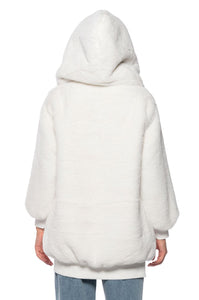 Kristen Plush Faux Fur Longline Hoodie