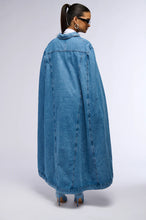 Brooklyn Blue Denim Maxi One Size Poncho