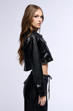 Bianca Black Boxy PU Jacket