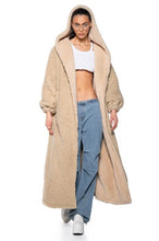 Hazel Fuzzy Taupe Oversized Sherpa Floor Length Coat