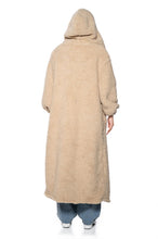 Hazel Fuzzy Taupe Oversized Sherpa Floor Length Coat