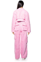 Pinky Cozy Teddy Cargo Jacket and Pant Set