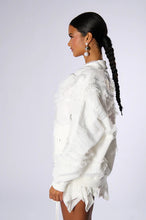 Bonnie White Lace Trim Bomber