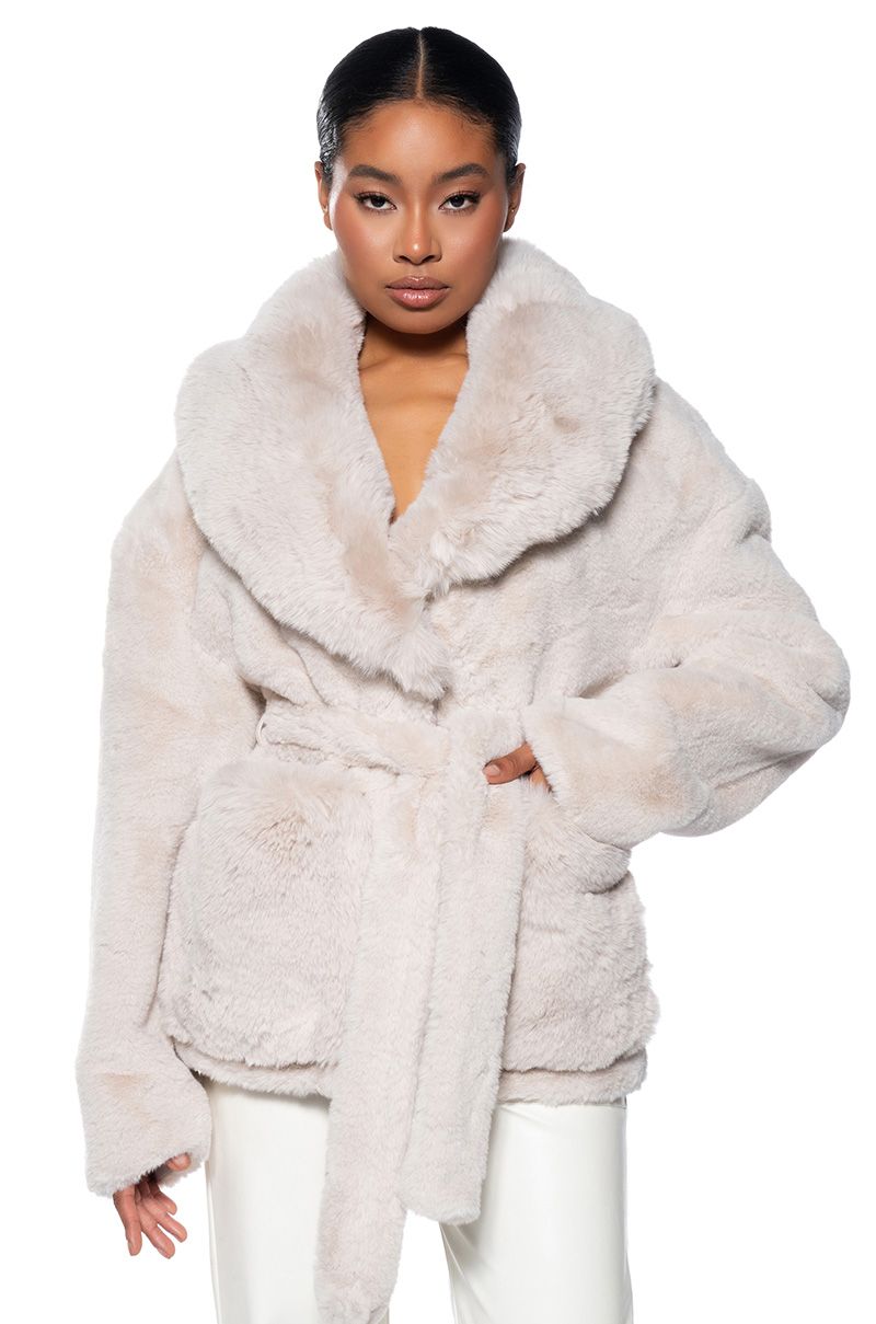 Hilda Beige Faux Fur Jacket