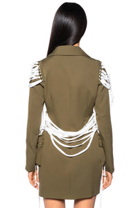 Drea Olive Blazer With Laces