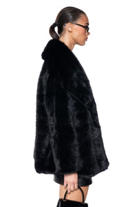 Griselda Classic Black Faux Fur Coat