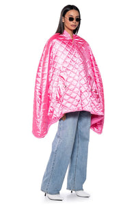 Pancho Pink Quilted Poncho
