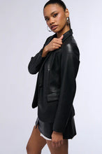 Blake Black So Soft Faux Leather Blazer